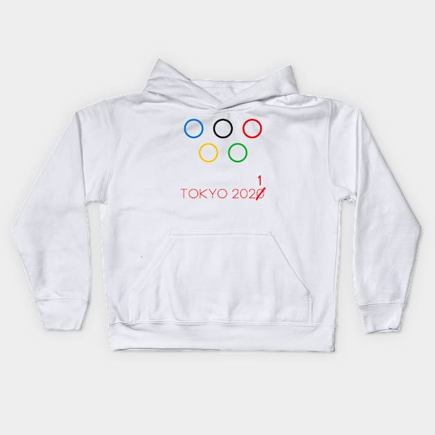 Tokyo 2021 Olympic Rings Social Distancing Kids Hoodie by FLARE US